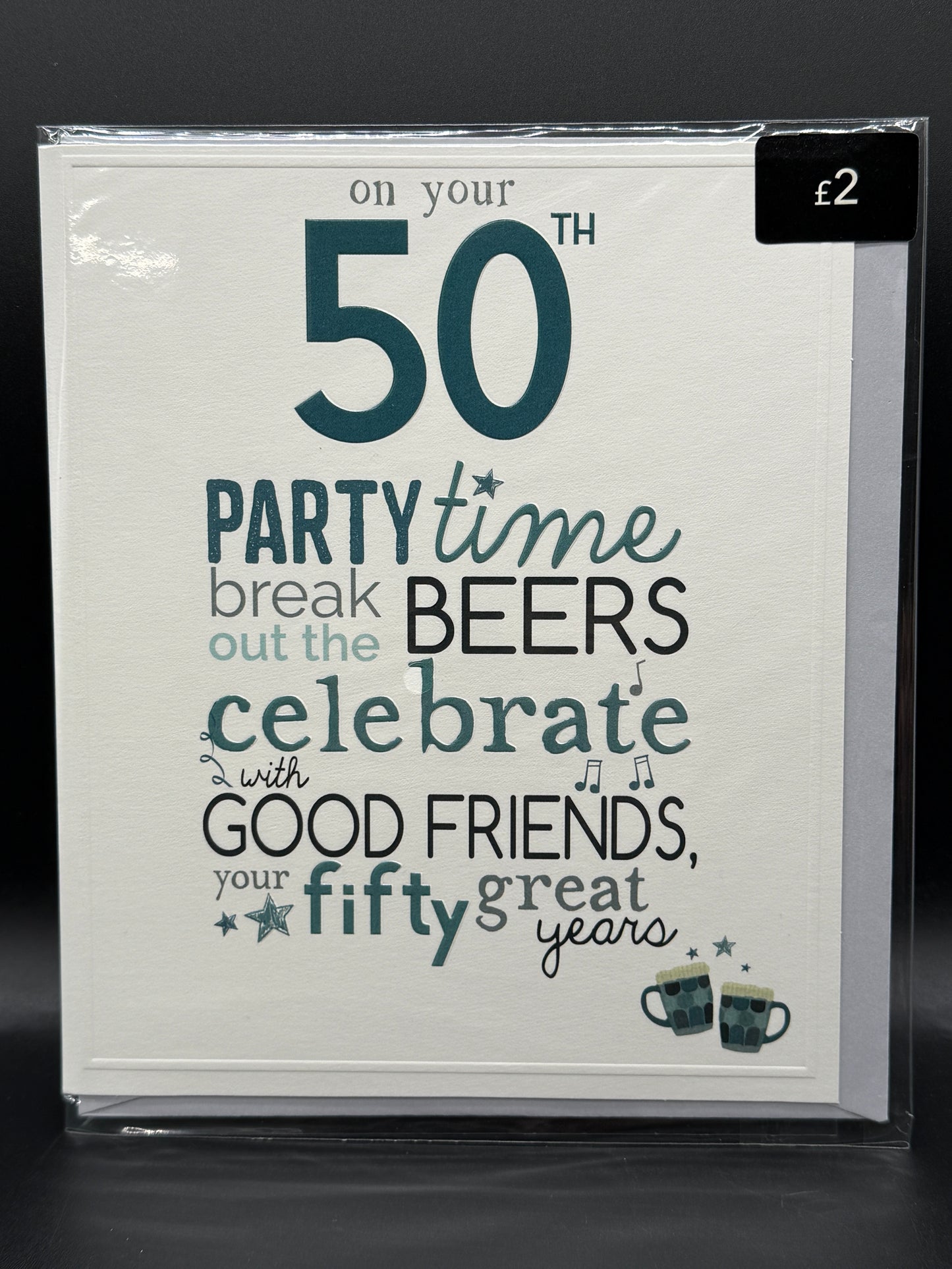 50th birthday card - blue