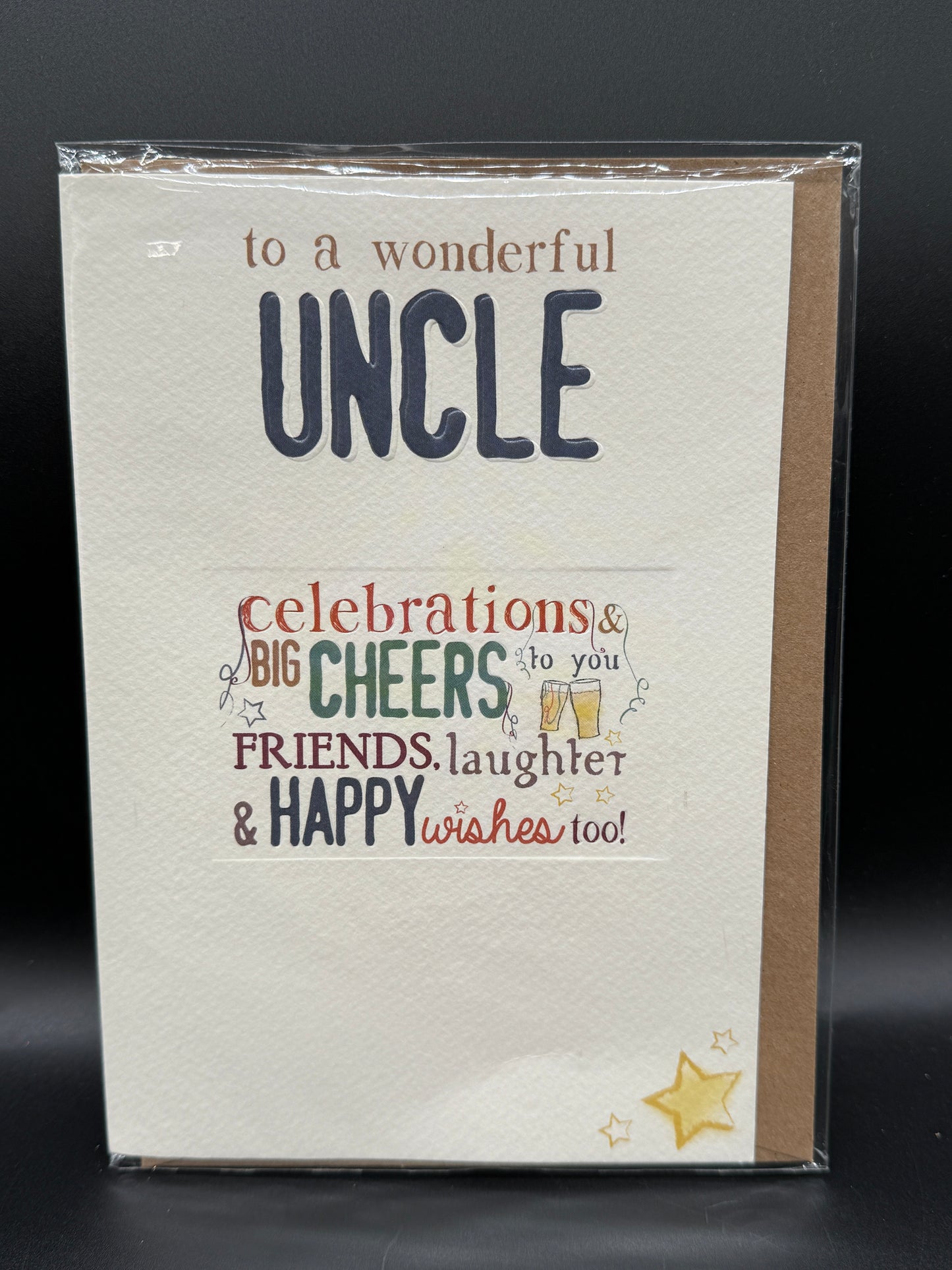 Uncle birthday card - Brown