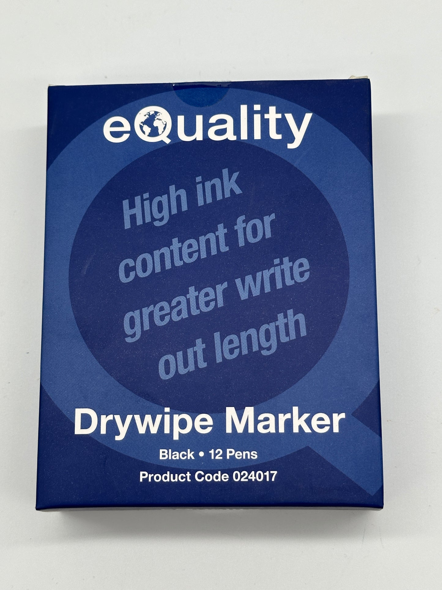 eQuality Drywipe marker - Black - 12pack