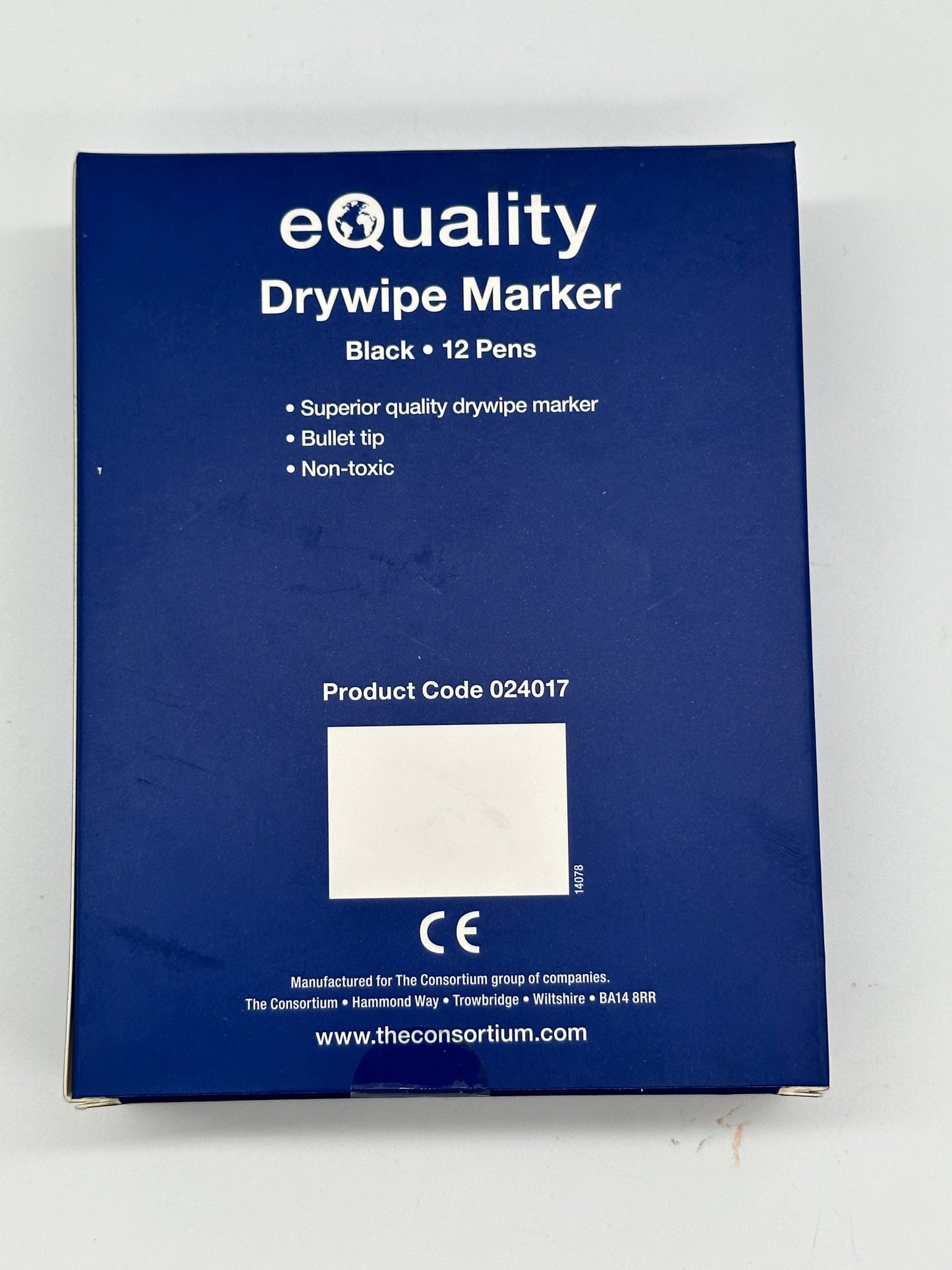 eQuality Drywipe marker - Black - 12pack