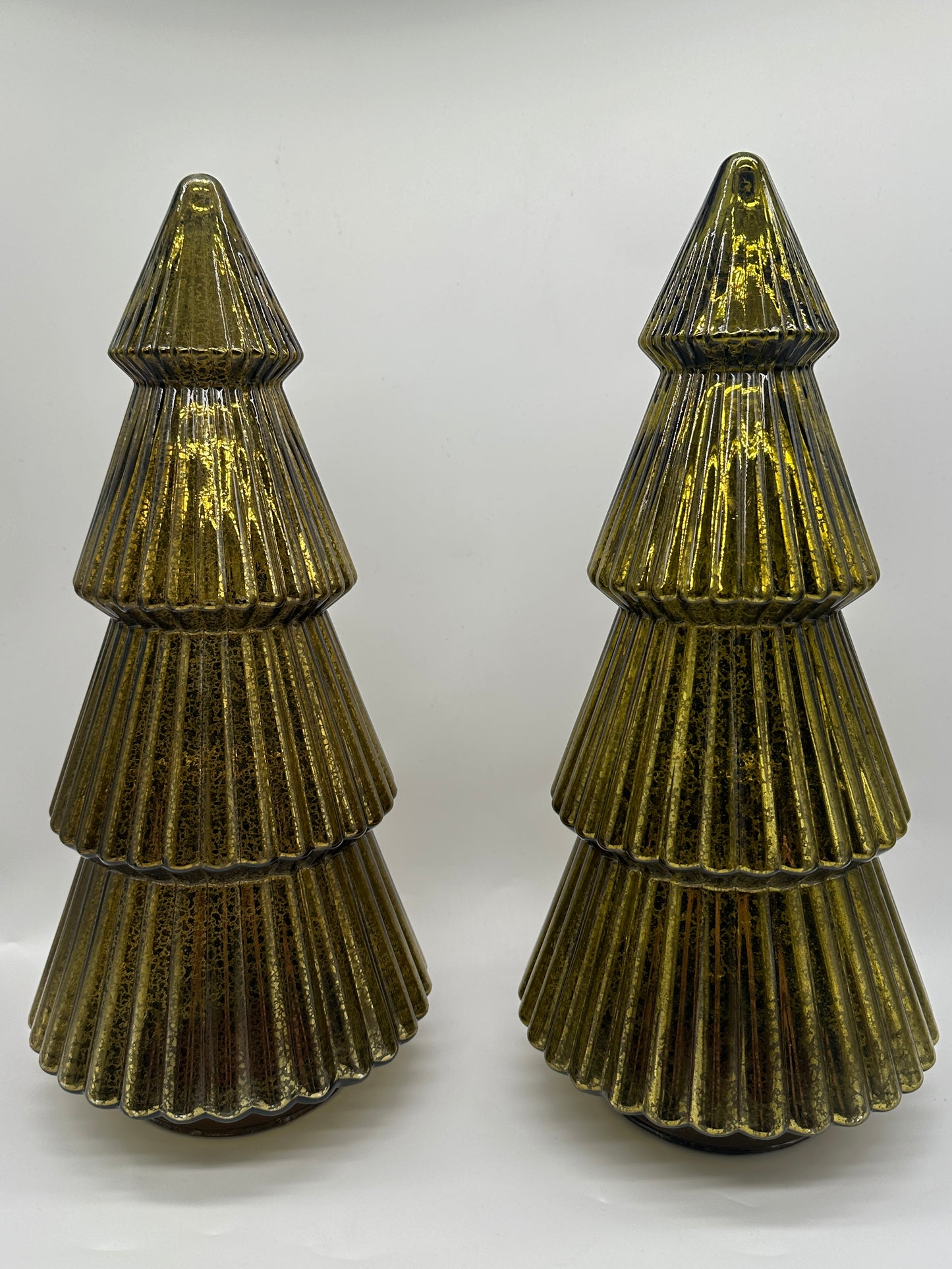 Large glass tree - metalic effect.