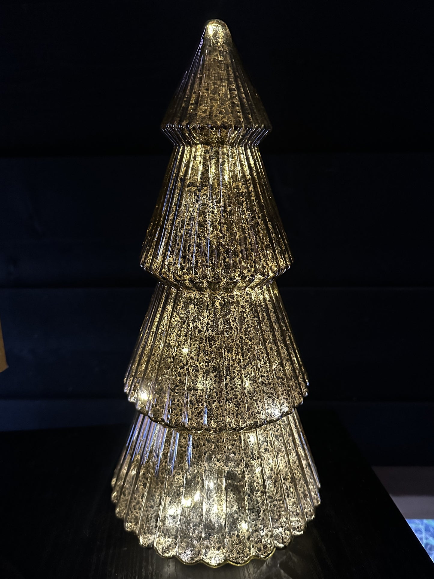 Large glass tree - metalic effect.