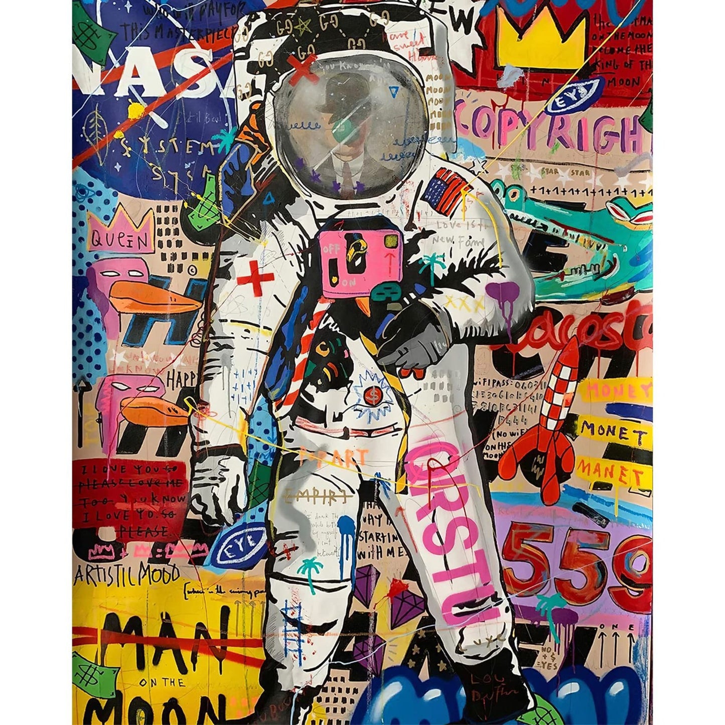 Banksy-Style Astronaut Paint by Numbers