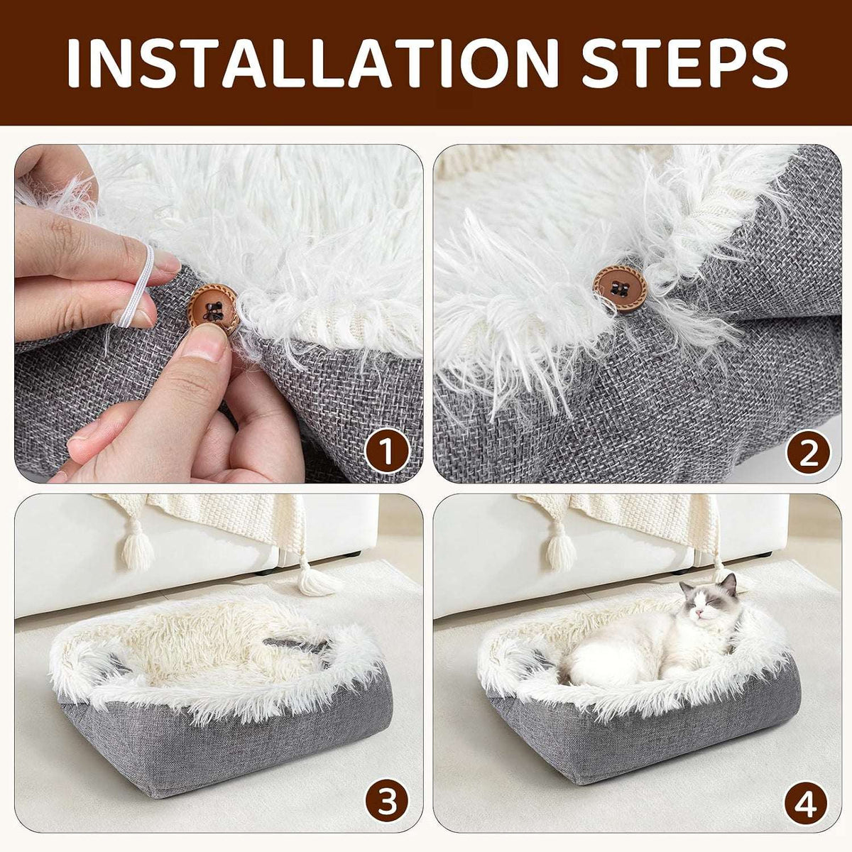 🐱 MAIYADUO SELF-WARMING PET BED – 60 × 45CM
