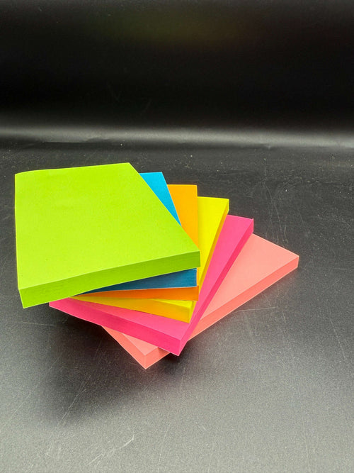 Sticky Notes Removable Neon 125x75 Bright Memo Pads - 80 Sheets per pad