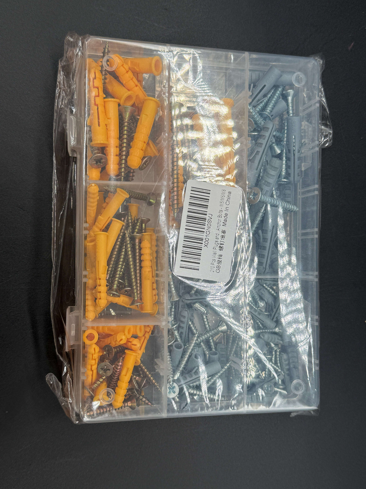 🔩 210pc Plastic Self-Drilling Drywall Anchor Assortment Kit