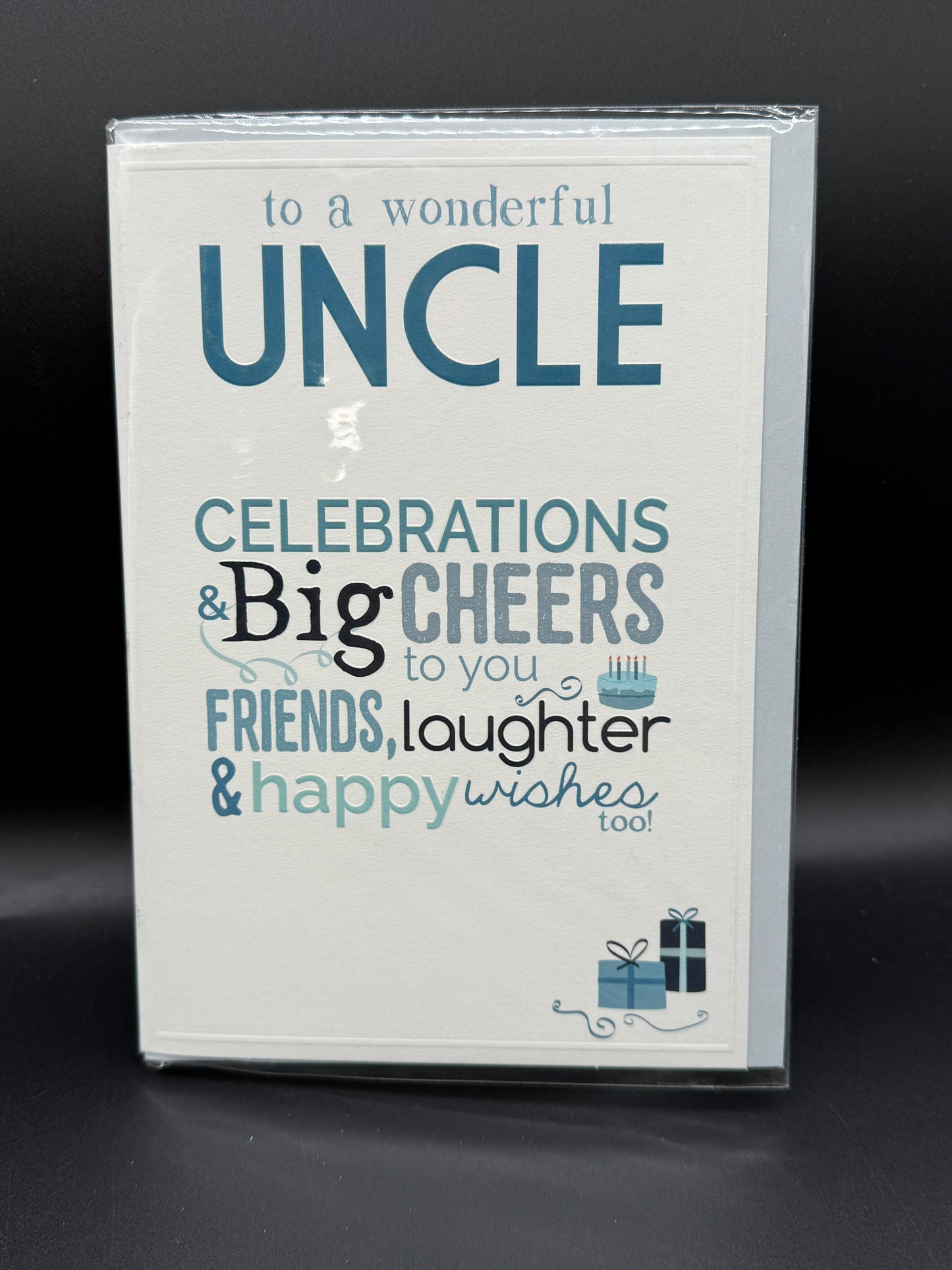 Uncle birthday card - Blue