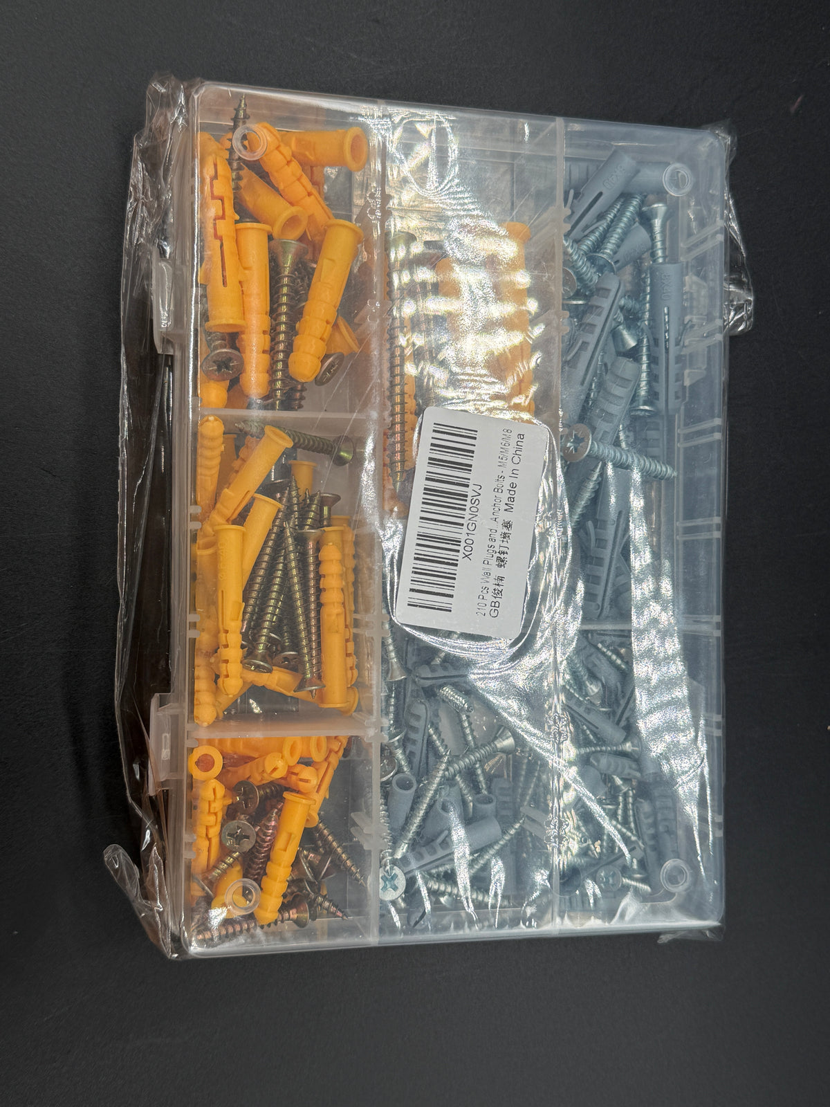 🔩 210pc Plastic Self-Drilling Drywall Anchor Assortment Kit