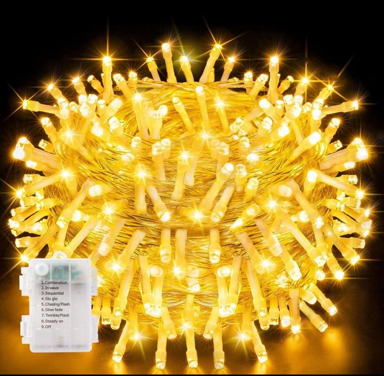 ✨ 20M WARM WHITE LED FAIRY LIGHTS – 200 LEDs ✨