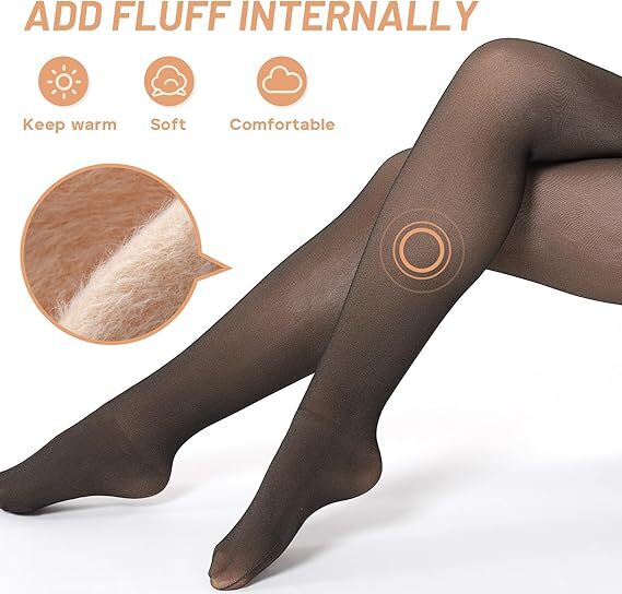 🔥 Sytop Fleece-Lined Translucent Warm Tights – M/L